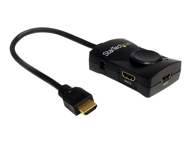 StarTech.com HDMI Splitter 1 In 2 Out - 1080p - 2 Port - USB-Powered - HDMI Multi Port - HDMI Audio Splitter (ST122HDMILE) - video/audio splitter - 2 ports