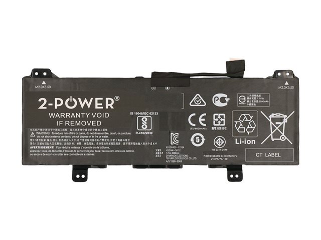 2-Power Main Battery Pack - laptop battery - 7.7 V - Li-pol - 6150 mAh - 47 Wh