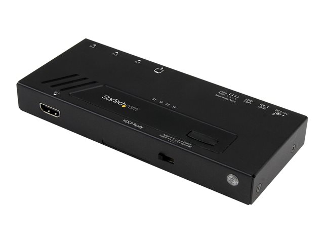 StarTech.com 4 Port HDMI Switch - 4K with Fast Switching, Auto-Sensing & Serial Control - Automatic 4x1 HDMI Video Switcher Box (VS421HD4KA) - video/audio switch - 4 ports