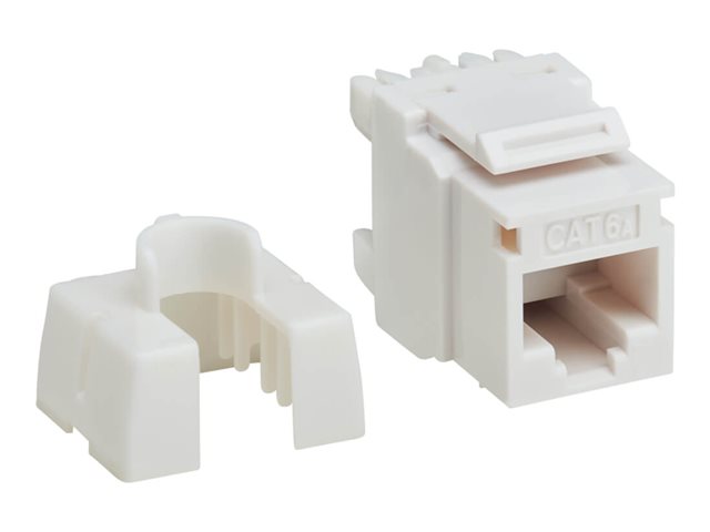 Eaton Tripp Lite Series Cat6a 110-Style Punchdown RJ45 Keystone Jack, White, TAA - modular insert - TAA Compliant