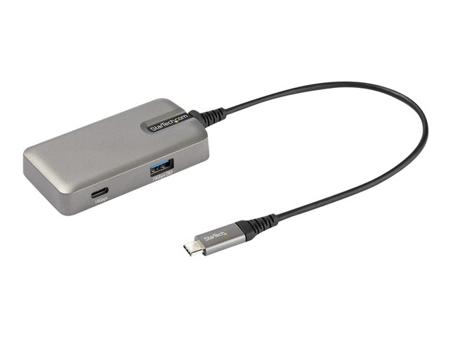 StarTech.com USB C Multiport Adapter, USB-C to 4K 60Hz HDMI 2.0, 100W Power Delivery Pass-through (PD 3.0), 3-Port 10Gbps USB Hub, USB Type-C Mini Dock, 10" (25cm) Cable - Portable Docking Station for Laptops - docking station - USB-C - HDMI - TAA Complia