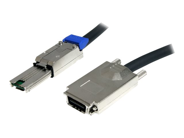 StarTech.com 2m External Serial Attached SCSI SAS Cable - SFF-8470 to SFF-8088 Cable (ISAS88702) - SAS external cable - SAS 6Gbit/s - 4-Lane - 4 x InfiniBand (P) to 26 pin 4x Shielded Mini MultiLane SAS (SFF-8088) (P) - 2 m - black