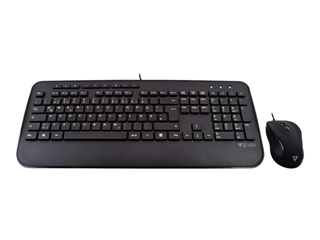 V7 CKU300DE - keyboard and mouse set - QWERTZ - German - black Input Device