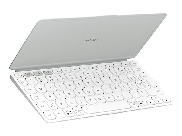 Logitech Keys-To-Go 2 - Keyboard - built-in cover - wireless - Bluetooth LE - QWERTY - UK - pale grey