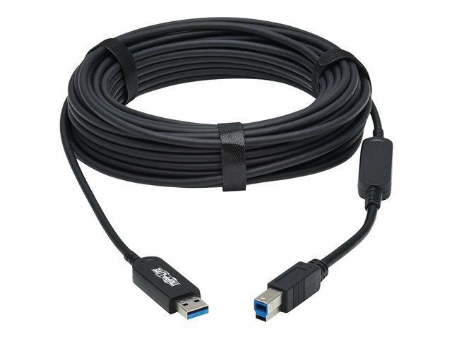 Tripp Lite USB 3.2 Gen 1 Plenum-Rated Fiber Active Optical Cable (AOC) - A/B M/M, Black, 30 m - USB cable - USB Type A to USB Type B - 30 m