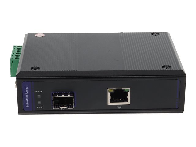 AddOn 1Gbs 1 RJ-45 to 1 SFP Industrial Media Converter - fibre media converter - 10Mb LAN, 100Mb LAN, 1GbE