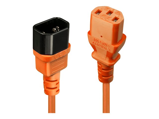 0.5M IEC EXTENSION CABLE IEC C14 TO IEC C13 ORANGE