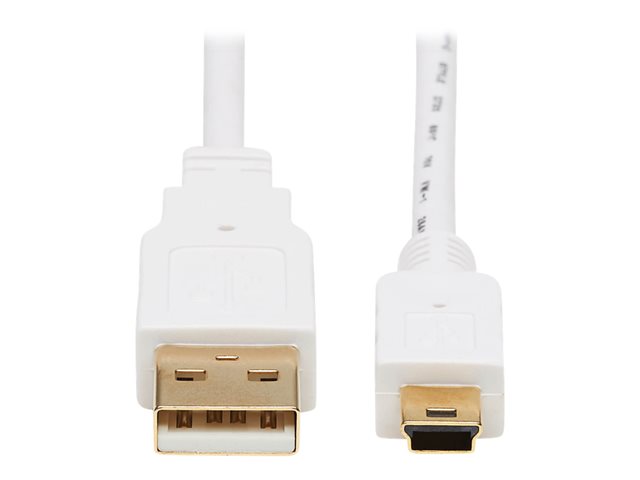 Eaton Tripp Lite Series Safe-IT USB 2.0 A to USB Mini-B Antibacterial Cable (M/M), White, 3 ft. (0.91 m) - USB cable - USB to mini-USB Type B - 90 cm