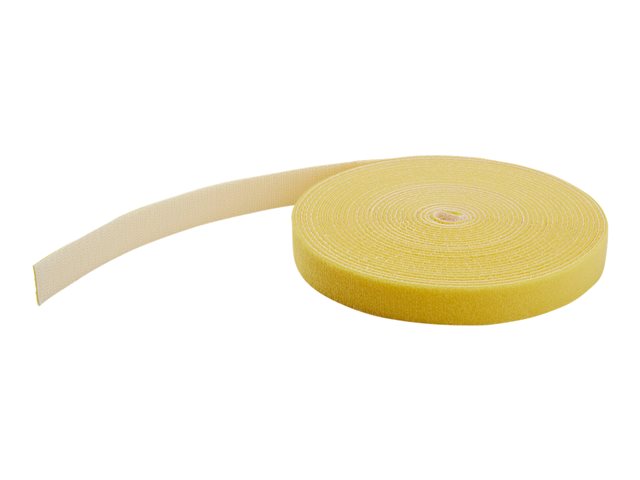 Startech 25ft Hook and Loop Roll, Cut-to-Size Reusable Cable Ties, Bulk Industrial Wire Fastener Tape/Adjustable Fabric Wraps Yellow/Resuable Self Gripping Cable Management Straps - Adjustable Loop Ties (HKLP25YW) - Hook & loop fastener - 7.62 m - yellow