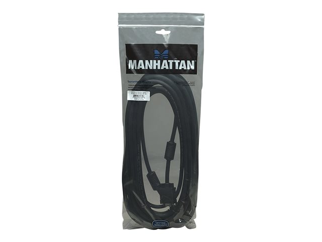 SVGA FERRITE MONITOR CABLE 10M -MALE/MALE BLACK POLYBAG