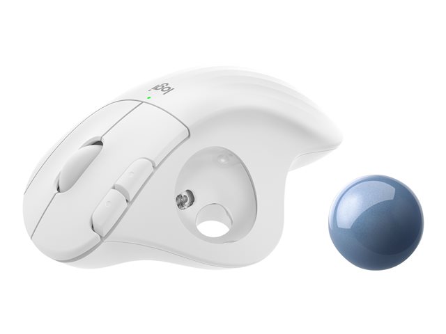 Logitech Ergo Series ERGO M575 - Trackball - optical - 5 buttons - wireless - Bluetooth 5.0 LE, 2.4 GHz - USB wireless receiver - off white