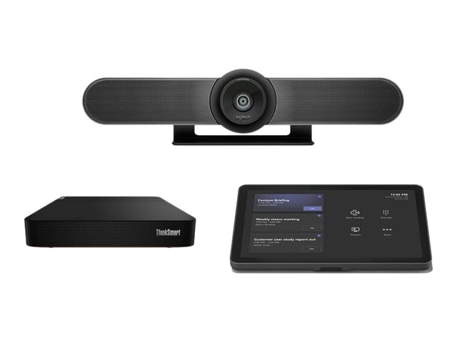 Logitech Small Microsoft Teams Rooms on Windows with Tap + MeetUp + Lenovo ThinkSmart Core - Video conferencing kit - with 90 days Logitech JumpStart registration - Certified for Microsoft Teams Rooms
