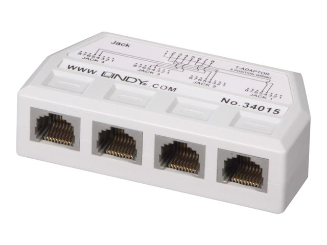 Lindy UTP/RJ45 Port Multiplier, 4 x Voice/Token Ring to 1 Port - phone splitter