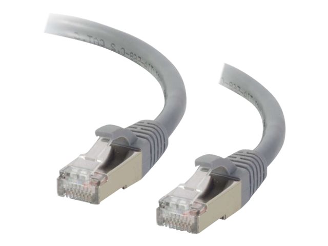 C2G Cat6a Booted Shielded (STP) Network Patch Cable - Patch cable - RJ-45 (M) to RJ-45 (M) - 15 m - STP - CAT 6a - molded, snagless, stranded - grey