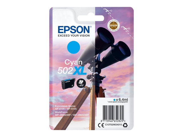 Epson 502XL - high capacity - cyan - original - ink cartridge