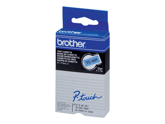 Brother - Black, blue - Roll (1.2cm x 7.7m) 1 pcs. printer tape - for P-Touch PT-15, PT-20, PT-2000, PT-3000, PT-500, PT-5000, PT-6, PT-8, PT-8E