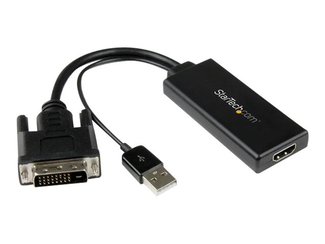 StarTech.com DVI to HDMI Video Adapter with USB Power and Audio - DVI-D to HDMI Converter - 1080p (DVI2HD) - video / audio adaptor - HDMI / DVI