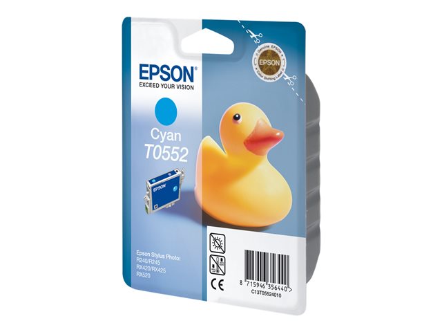 Epson Ink Cartridges, T0552, Duck, Singlepack, 1 x 8.0 ml Cyan