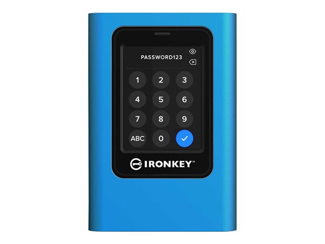 Kingston IronKey Vault Privacy 80 - SSD - encrypted - 3840 GB - external (portable) - USB 3.2 Gen 1 (USB-C connector) - 256-bit AES-XTS, FIPS 197 - TAA Compliant