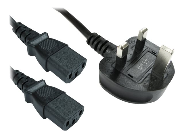 2M UK PLUG M-2XIECC13 F BLK POWSPLIT