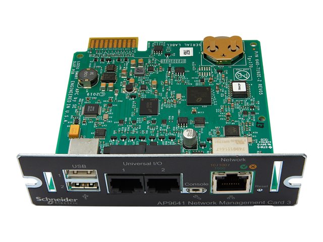 APC Network Management Card 3 with PowerChute Network Shutdown & Environmental Monitoring - Remote management adapter - 1GbE - 1000Base-T - for P/N: SMT1000RM1U, SMT750RM1U, SRTL10KRM4UT, SRTL8KRM4UT, SRYL5K20XLT18, SRYL5K20XLT24