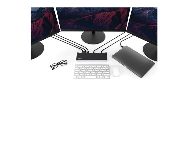 StarTech.com 4K USB-C Dock - Triple Monitor - Mac & Windows - 60W USB PD (DK30CH2DPPDU) - Docking station - USB-C - HDMI, 2 x DP - 1GbE - 60 Watt