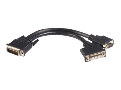 StarTech.com DMS 59 Splitter Cable - 8in - DMS 59 to 1 x DVI / 1 x VGA - Y Cable - DMS 59 to VGA - Monitor Splitter Cable - DMS 59 Cable (DMSDVIVGA1) - Display cable - dual link - DMS-59 (M) to HD-15 (VGA), DVI-I (F) - 20 cm - black