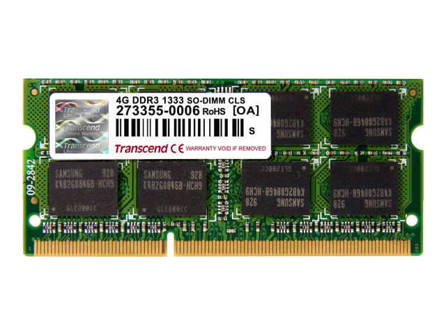Transcend - DDR3 - module - 4 GB - SO-DIMM 204-pin - 1333 MHz / PC3-10600 - unbuffered