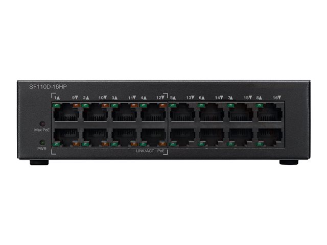 Cisco Small Business SF110D-16HP - switch - 16 ports - unmanaged