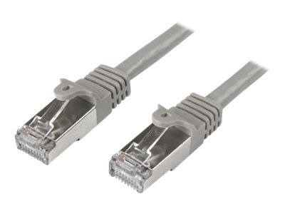 StarTech.com 5m CAT6 Ethernet Cable, 10 Gigabit Shielded Snagless RJ45 100W PoE Patch Cord, CAT 6 10GbE SFTP Network Cable w/Strain Relief, Grey, Wiring is UL Certified/TIA - Category 6 - 26AWG (N6SPAT5MGR) - patch cable - 5 m - grey