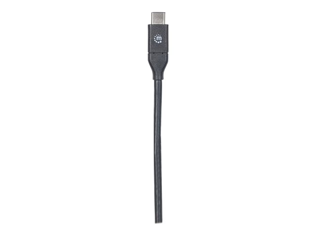Manhattan USB-C to USB-C Cable, 1m, Male to Male, Black, 10 Gbps (USB 3.2 Gen2 aka USB 3.1), 3A (fast charging), SuperSpeed+ USB, Lifetime Warranty, Polybag - USB-C cable - USB-C to USB-C - 1 m