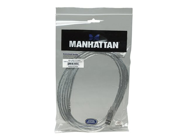 USB-A TO USB-B CABLE 3M- MALE/MALE 480MBPS (USB 2.0) SIL