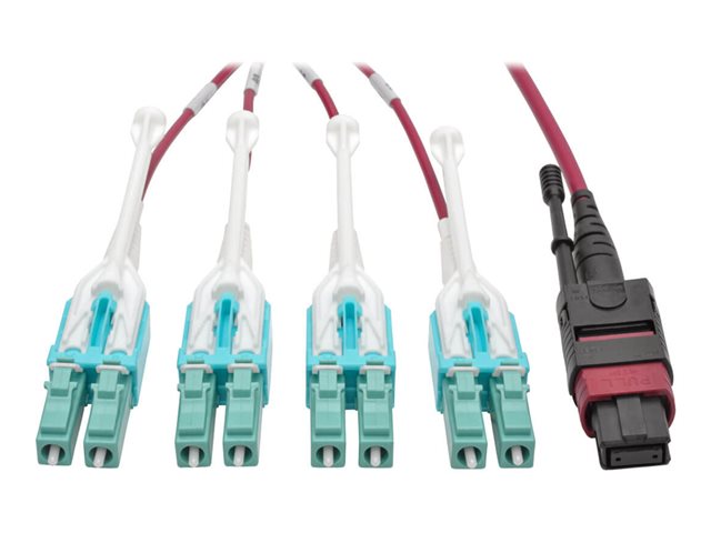 40G MTP/MPO TO 4XLC FAN-OUT OM4 PLENUM-RATED FIBER OPTIC CABLE