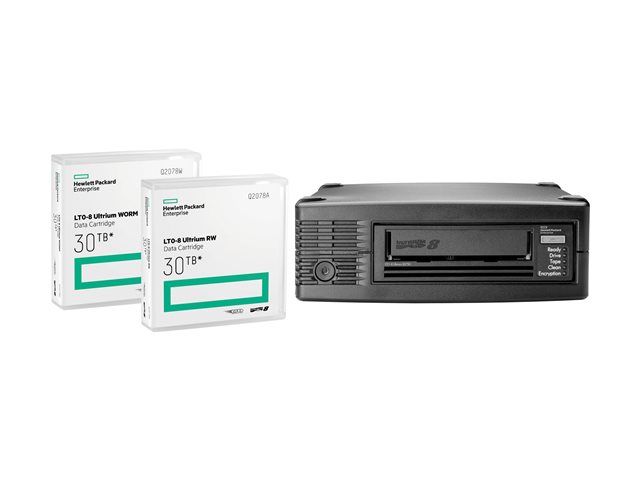 HPE StoreEver LTO-8 Ultrium 30750 - Tape drive - LTO Ultrium (12 TB / 30 TB) - Ultrium 8 - SAS-2 - external - encryption