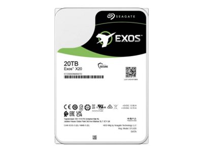 Seagate Exos X20 ST20000NM007D - Hard drive - 20 TB - internal - SATA 6Gb/s - 7200 rpm - buffer: 256 MB