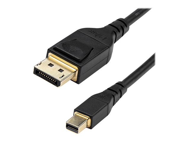 StarTech 3ft (1m) VESA Certified Mini DisplayPort to DisplayPort 1.4 Cable, 8K 60Hz HBR3 HDR, Super UHD mDP to DP 1.4 Cord, Slim (34 AWG) Ultra HD 4K 120Hz, Monitor/Video Cable - mDP to DP Cable (DP14MDPMM1MB) - DisplayPort cable - Mini DisplayPort (M) la