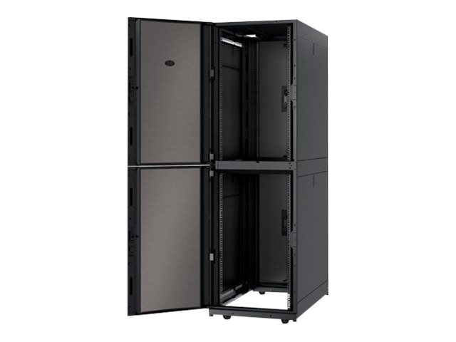 NetShelter SX Colocation 2 x 20U 600mm Wide x 1070mm Deep Enclosure with Sides Black. Size (WxDxH: 60 cm x 107 cm x 199 cm) May require special handling and delivery can take up to 3 days due to the size. Check with sales.