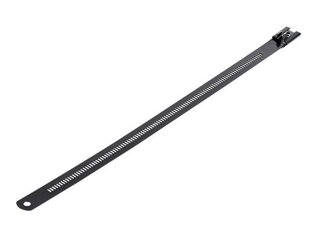 Startech 9"(22cm) Metal Cable Ties, 1/4"(7mm) wide, 2-1/4"(55mm) Bundle Dia. 100lb(45kg) Tensile Strength, Nylon Coated 316 Stainless Steel, Self Locking Metal Detectable Ties, 50 Pack - Nylon 11 Coated Ties (CBMMCT) - Cable tie - indoor, outdoor - 22.5 c