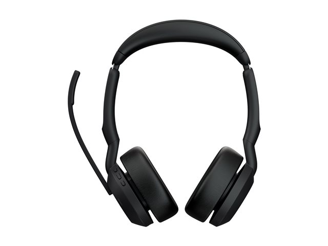 Jabra Evolve2 55 MS Stereo - Headset - on-ear - Bluetooth - wireless - active noise cancelling - USB-A - black - Zoom Certified, Certified for Microsoft Teams, Cisco Webex Certified, Optimised for UC, Alcatel-Lucent Certified, Avaya Certified, Unify Certi