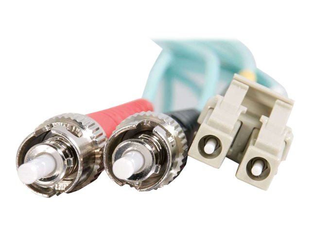 C2G LC-ST 10Gb 50/125 OM3 Duplex Multimode PVC Fiber Optic Cable (LSZH) - Network cable - ST multi-mode (M) to LC multi-mode (M) - 5 m - 5 m - fibre optic - duplex - 50 / 125 micron - OM3 - halogen-free - aqua