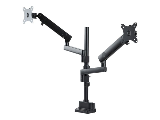 StarTech.com Desk Mount Dual Monitor Arm, Full Motion Monitor Mount for 2x VESA Displays up to 32" (up to 17lb/8kg), Ergonomic Vertical Stackable Arms, Articulating, Height Adjustable - Pole Mount, C-Clamp/Grommet (ARMDUALPIVOT) mounting kit - full-motion
