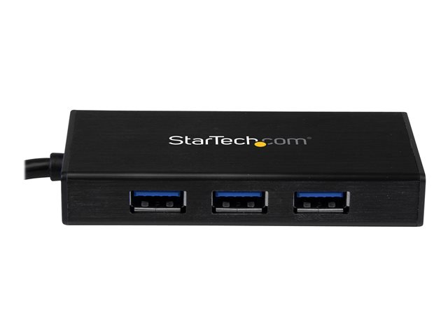 Startech USB 3.0 Hub with Gigabit Ethernet Adapter - 3 Port - NIC - USB Network / LAN Adapter - Windows & Mac Compatible (ST3300GU3B) - Hub - 3 x SuperSpeed USB 3.0 + 1 x 10/100/1000 - desktop - for P/N: PEXUSB3S2EI, PEXUSB3S42, PEXUSB3S7, SVA5H2NEUA