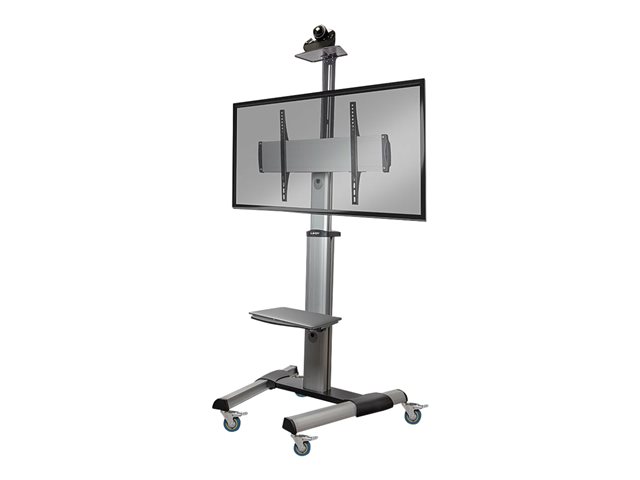 SINGLE DISPLAY MOUNT TROLLEY STAND SILVER