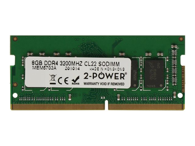 2-Power - DDR4 - module - 8 GB - SO-DIMM 260-pin - 3200 MHz / PC4-25600 - unbuffered