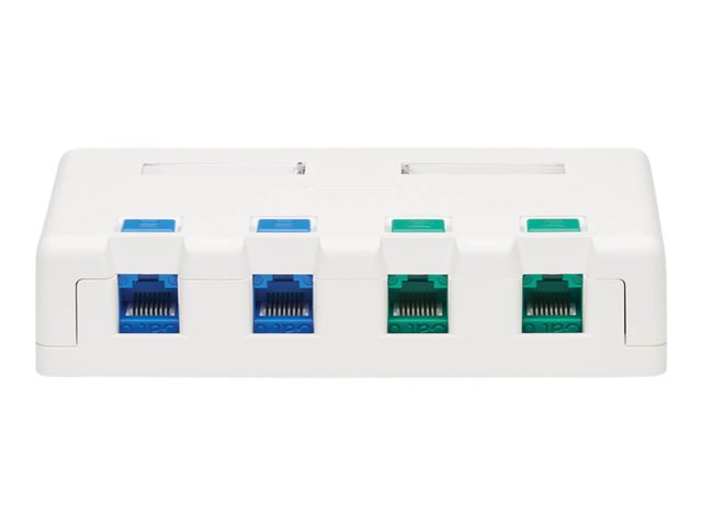 Tripp Lite Surface-Mount Box for Keystone Jacks - 4 Ports, White - network surface mount box