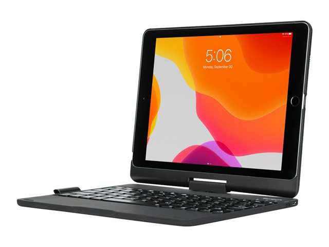 Targus VersaType - Keyboard and folio case - backlit - wireless - Bluetooth 5.1 - QWERTY - Nordic - black keyboard, black case - B2B - for Apple 10.2-inch iPad, 10.5-inch iPad Air (3rd generation), 10.5-inch iPad Pro