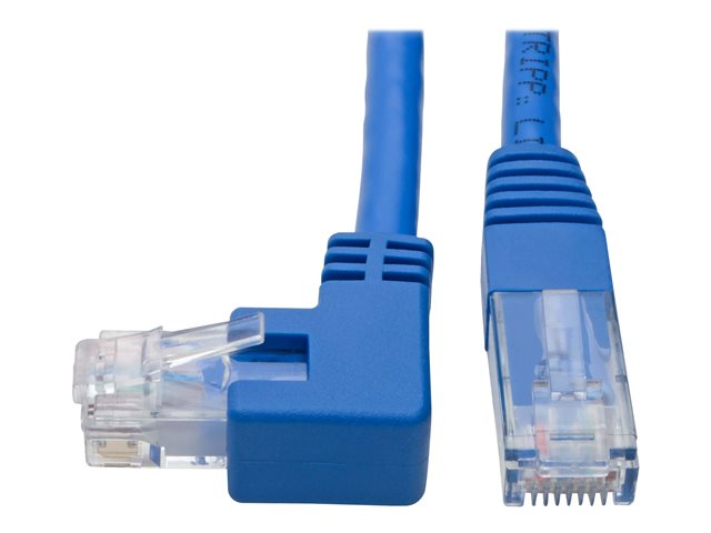 Eaton Tripp Lite Series Left-Angle Cat6 Gigabit Molded UTP Ethernet Cable (RJ45 Left-Angle M to RJ45 M), Blue, 1 ft. (0.31 m) - patch cable - 0.31 m - blue