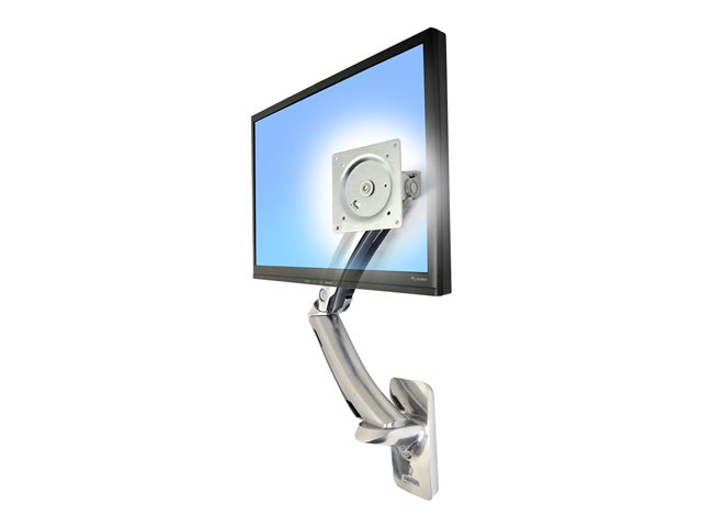 Ergotron MX Wall Mount LCD Arm - Mounting kit (articulating arm, mounting base, adapter plate flat bracket) for LCD display - aluminium, steel - polished aluminium - screen size: up to 30" - wall-mountable