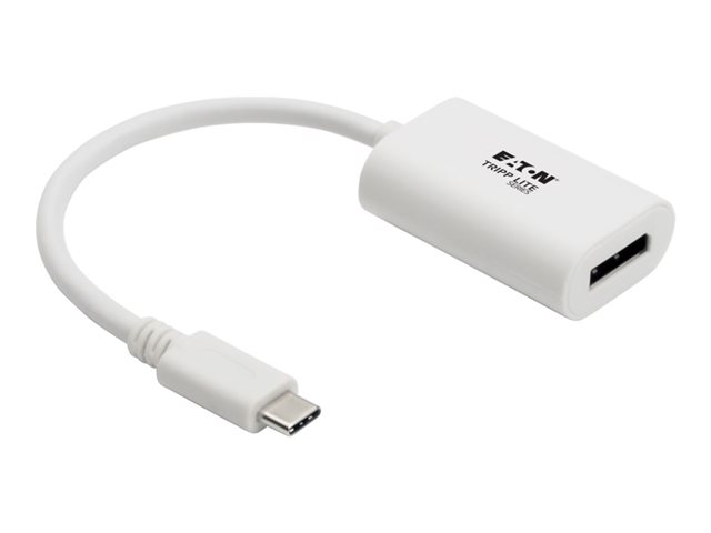 Eaton Tripp Lite Series USB C to DisplayPort Adapter Converter 4K White USB Type C to DP, USB-C Thunderbolt 3 Compatible - external video adapter - white