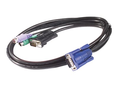 APC - Keyboard / video / mouse (KVM) cable - PS/2, HD-15 (VGA) (M) to HD-15 (VGA) (M) - 7.6 m - for APC 16 Port Multi-Platform Analog KVM, 8 Port Multi-Platform Analog KVM